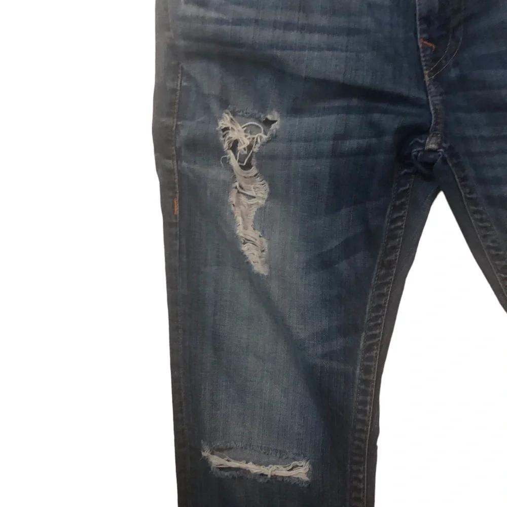 True Religion Skinny Illusion Jean With Rips 34X34 Cotton DSFM Distressed